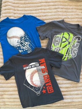 Children's Place Boys Baseball Graphic Tee Bundle (Qty 3) Size M (7/8)